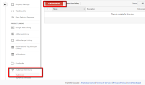 Go to the audience definition option in Google analytics
